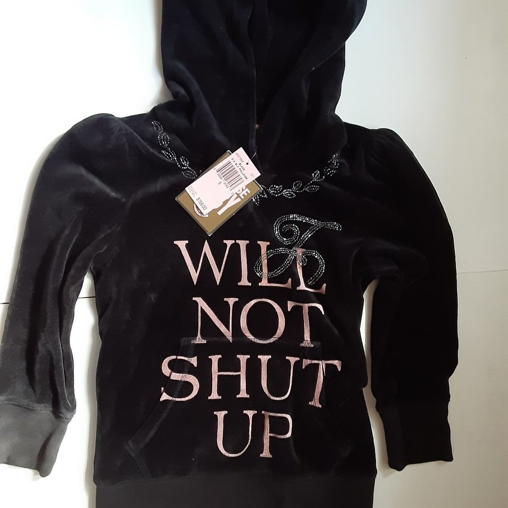 New With Tags Juicy Couture 3/4 Sleeve Beaded Pullover  Hoodie Top Size Small